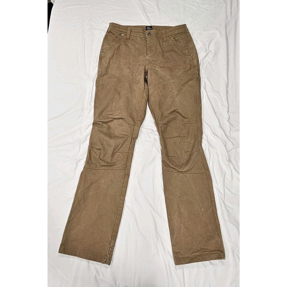 Kuhl Cargo Pants Women 8 Tall Long Brown Hiking Gorpcore Canvas Pockets Outdoors